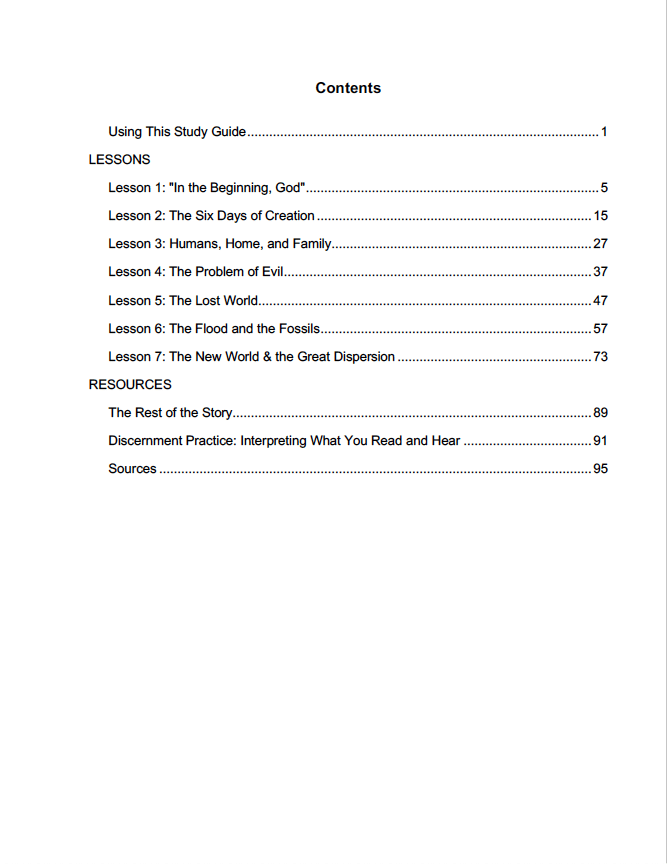 Connecting Faith to Sight-Table of Contents
