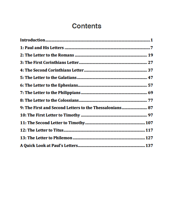 Grace Overflowing-Table of Contents