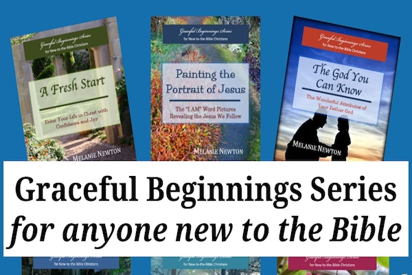 Graceful Beginnings books for anyone new to the Bible by Melanie Newton. Your joyful walk begins here. Check it out at melanienewton.com.
