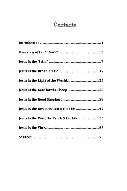 Painting the Portrait of Jesus-Table of Contents